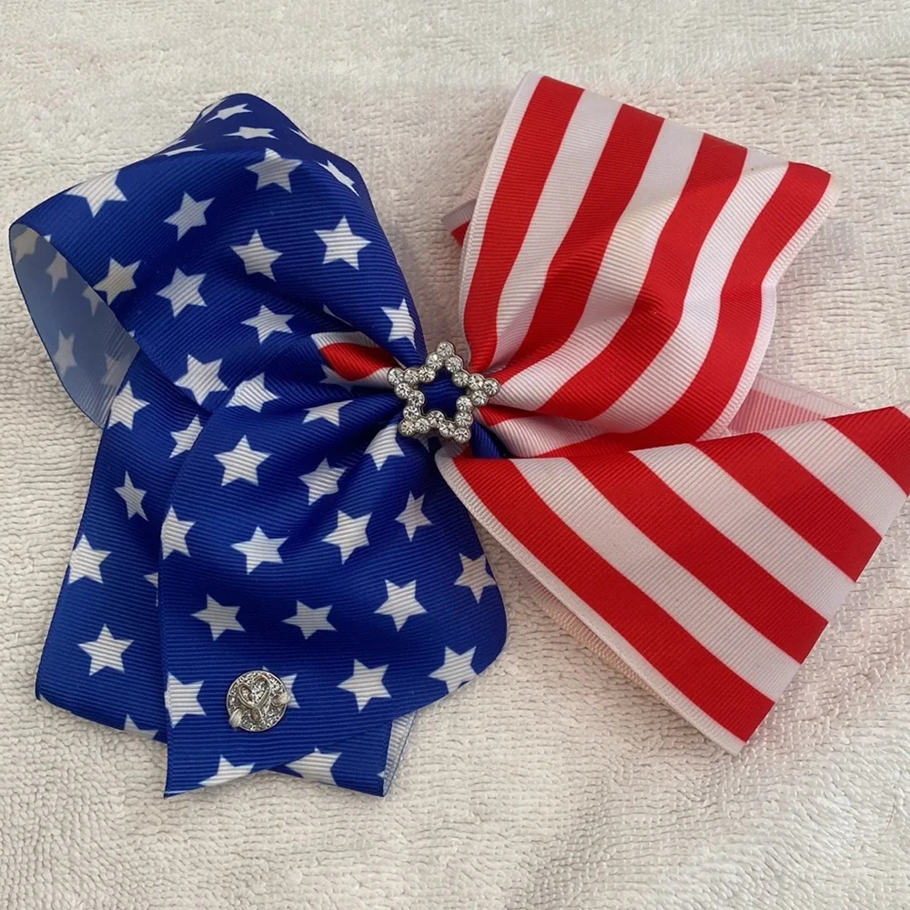 JO JO STARS AND STRIPES LARGE BOW NWOT